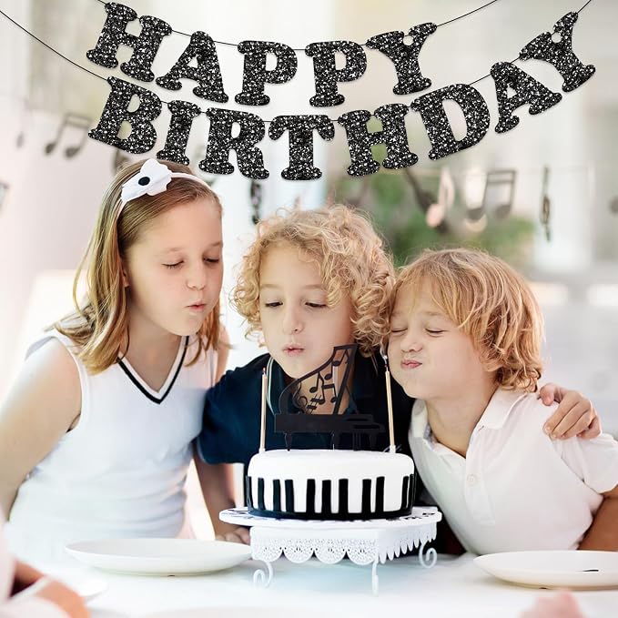 Black Happy Birthday Banner Birthday Party Decorations Happy Birthday Banner - Image 8
