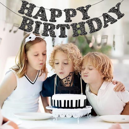 Black Happy Birthday Banner Birthday Party Decorations Happy Birthday Banner - Image 8