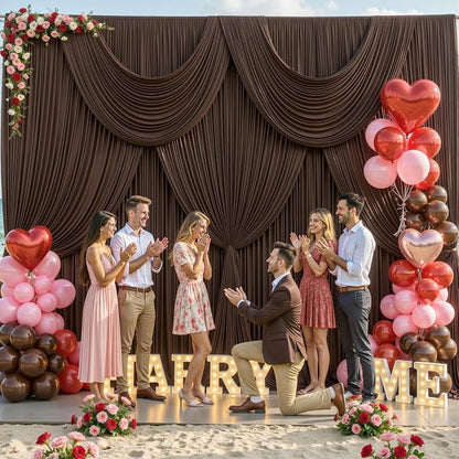 10 Panels Brown Backdrop Curtains - Image 4