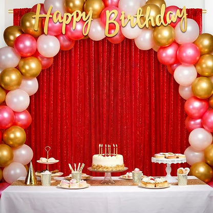 Red Sequin Backdrop Curtains-1 Panel 3FTx8FT Red Backdrop - Image 6