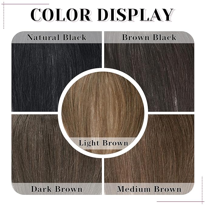 VERNA Bangs Hair Clip 360°3D Cover Hair Toppers for Women,100% Real Human Hair Natural Black Clip in Bangs,Hairpieces for Daily Wear(5 * 9.5)