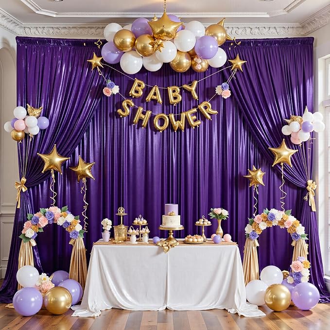 20x10FT Purple Sequin Backdrop Curtain - Image 8