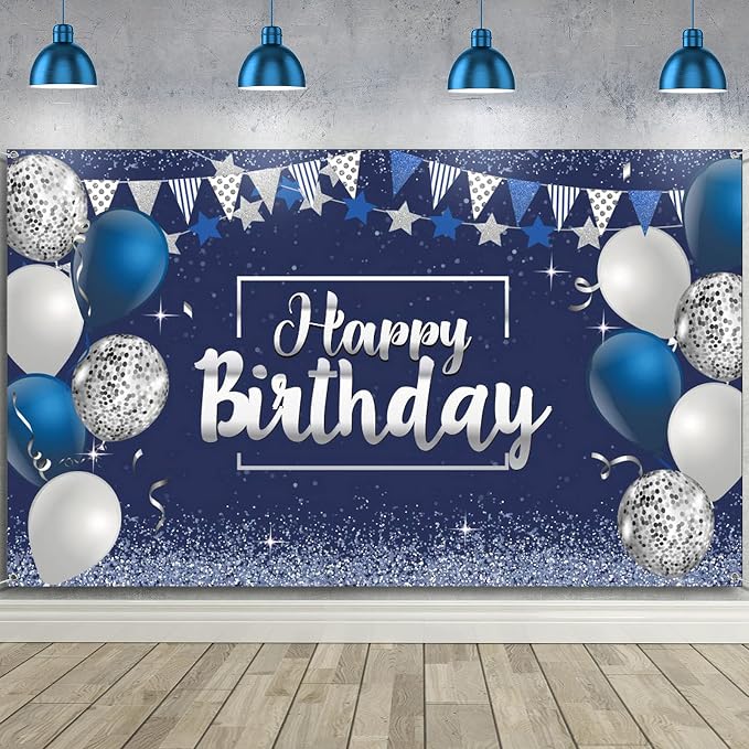 Tatuo Happy Birthday Decorations Backdrop Banner by Tatuo