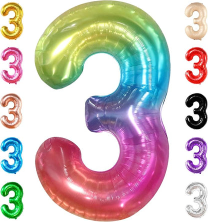 KatchOn, Giant Jelly Rainbow Number 3 Balloon by KatchOn