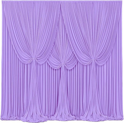 4 Panels Lavender Backdrop Curtains by Tao-GePartyDecorations