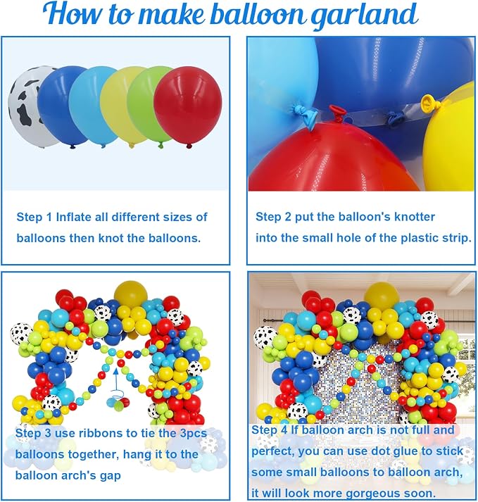 Red Blue Yellow Balloons Arch Kit - Image 3
