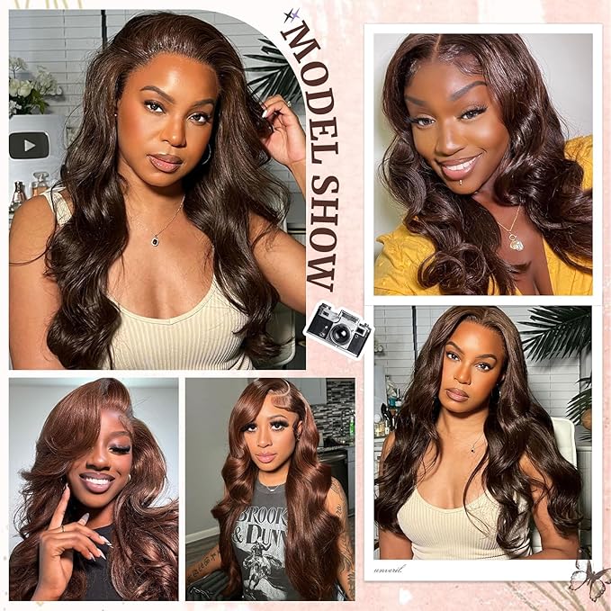 4# Body Wave Bundles Human Hair Chocolate Brown Color Body Wave Bundle 100% Real Human Hair And True To Length 22 24 26 Inch 3 Pcs/Pack
