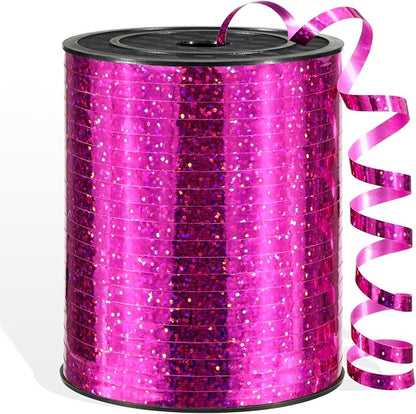 600 Yards Hot Pink Shiny Curling Ribbon 1/5 Inch Hot Pink Balloon String Ribbon by Unknown