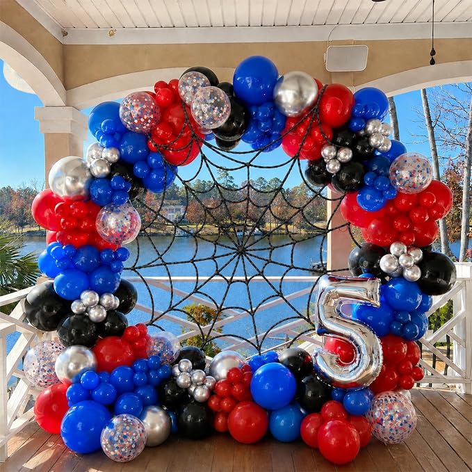 Red Blue Silver Balloons - Image 3
