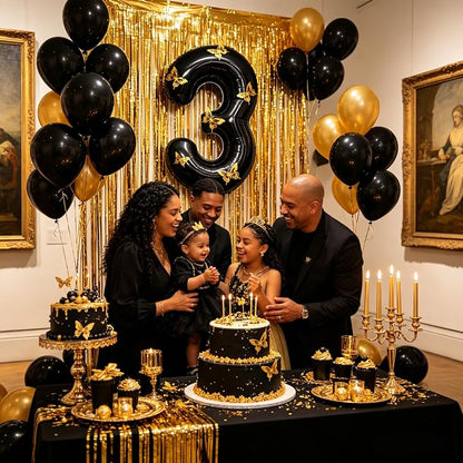 40 Inch Black Number 3 Balloon - Image 4