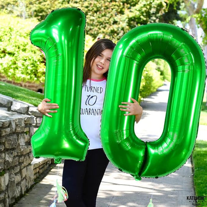 KatchOn Dark Green 0 Number Balloons 40 Inch | 0 Digit Balloon, Number 0 - Image 2