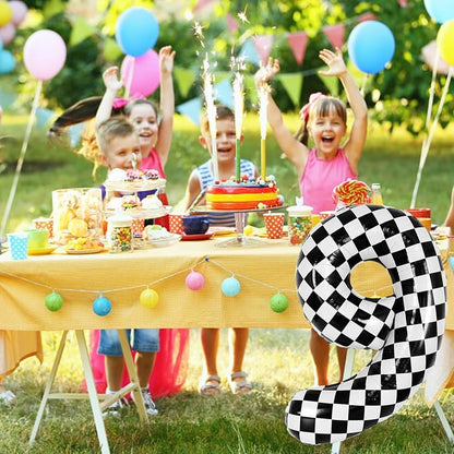 40 Inch Checkered Number Balloon - Image 4