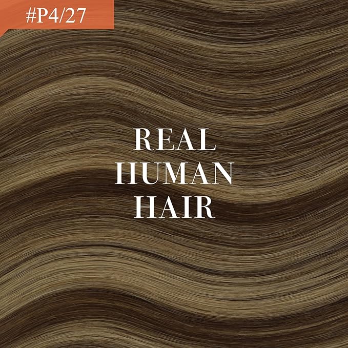 Ve Sunny Hair Extensions Ponytail Real Human Hair Wrap Around Clip in Ponytail Hair Extensions Straight Extensions Human Hair for Women Medium Brown Highlighted Caramel Blonde 16inch 80G 80G