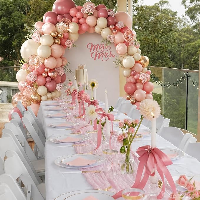 Dusty Rose Pink Balloon Arch Kit - Image 6