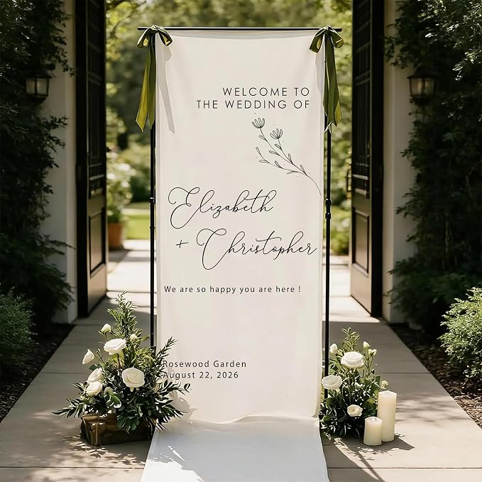 Personalized Linen Wedding Sign by VIRAGIL