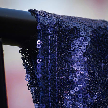 JYFLZQ Navy Blue Sequin Backdrop Curtains 8ft x 8ft 1 Panel Glitter Photo Booth - Image 5