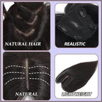 Hair Toppers for Women Real Human Hair, 360°3D Topper for Women with Thinning Crown Wispy Clip in Bangs Breathable Hand Tied Craft Big Coverage Hairpieces(Mocha（Big Coverage）, 12 Inch-3D-Wispy)