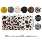 Tobeffect 8 Pack Turban Headbands for Women Non Slip Leopard Print Boho Head Wrap Accessories Elastic Hair Band for Women's Hair