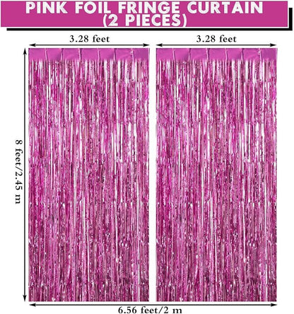 2 Pack Fringe Curtains Foil Shiny Fringe Backdrop Tinsel Door Streamers Foil - Image 2