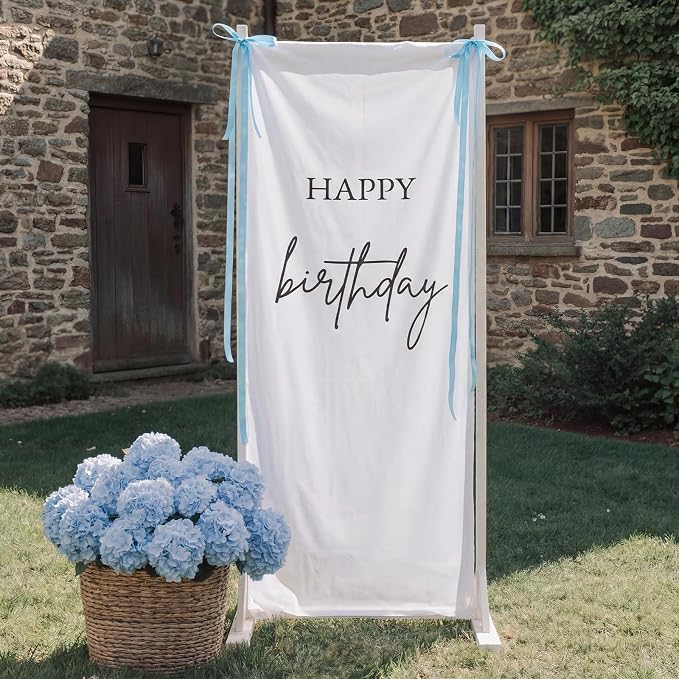 Tingjoo 27 × 78 Inch Happy Birthday Fabric Banner Long Birthday Party - Image 6