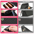 Hair Tools Travel Bag with Heat Resistant Mat, Portable Hair Tool Organizer Travel Carrying Case for Straightener, Flat Iron, Curling Iron, Hair Dryer& Hair Styling Accessories Women (Black)