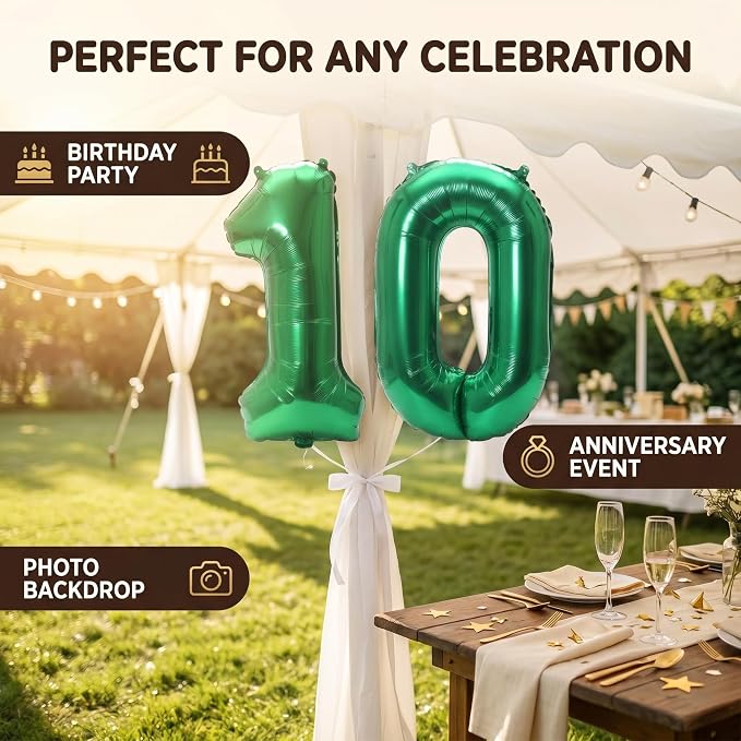 Number 10 Balloon Foil Mylar Balloons - Image 3