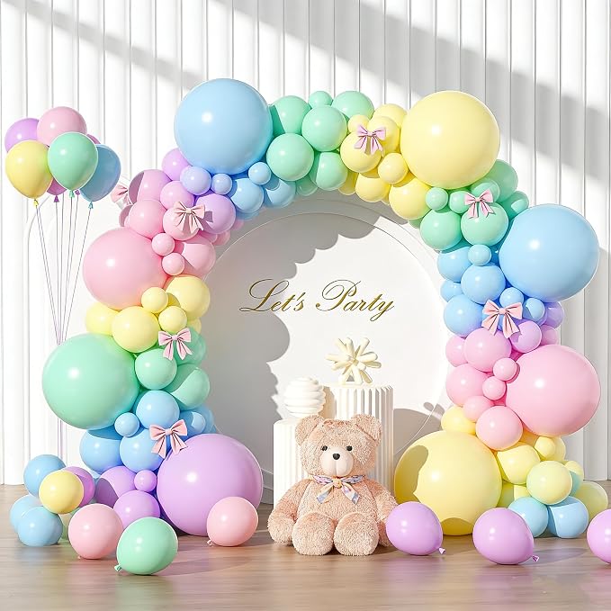 Pastel Balloon Arch Kit, Different Sizes 18 12 10 5 Inch by Unknown