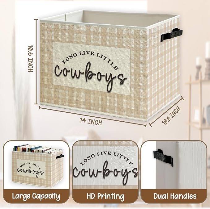 Western Cowboy Nursery Foldable Storage Bins Box - Image 5