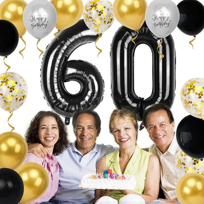 60th Birthday Decorations for Men Women, 40 inch 60 Balloon Numbers - Image 4