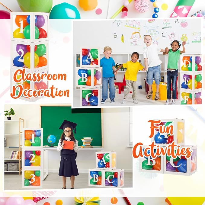 Zhanmai 6 Pcs Letters Numbers Boxes Balloon - Image 4