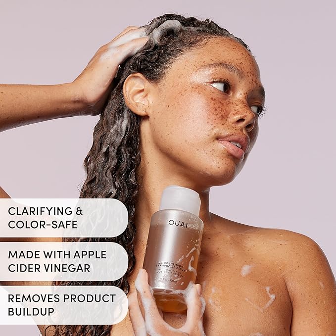 OUAI Detox Shampoo & Thick Hair Conditioner Bundle - Clarifying Shampoo for Build Up, Dirt, Oil, Product and Hard Water & Moisturizing Conditioner for Thick Hair (2 Count)