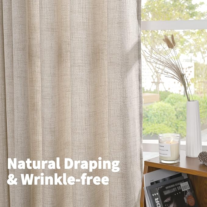 YoungsTex Natural Linen Curtains 84 Inches Long - Image 5