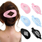 Lourny Flat Hair Clips for Women, 6PCS Flat Claw Clips for Thin Thick Hair Lightweight Non-Slip Claw Clips for Women