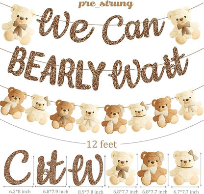 umoni Teddy Bear Banner, We Can Bearly Wait, Baby Shower Decorations, Gender - Image 3