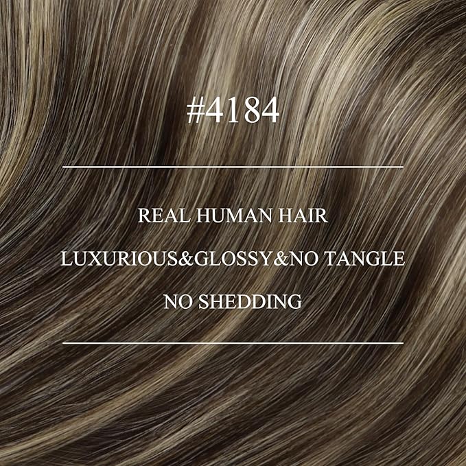 YoungSee 24 inch Nano Beads Hair Extensions Balayage Dark Brown with Ash Blonde Invisible Nano Hair Extensions Human Hair Long Straight Nano Rings Human Hair Extension Balayage Cold Fusion 1g/s 50g
