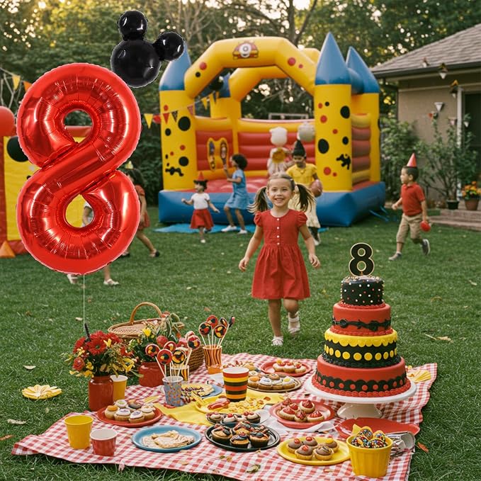 40 Inch Red Foil Number 8 Balloon - Image 5