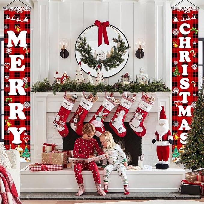 Christmas Decorations Outdoor Indoor Yard Front Porch, Merry Christmas Banner - Image 5