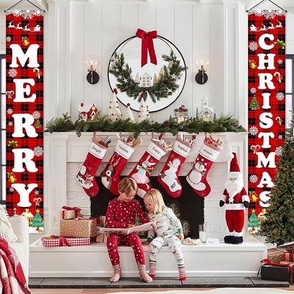 Christmas Decorations Outdoor Indoor Yard Front Porch, Merry Christmas Banner - Image 5