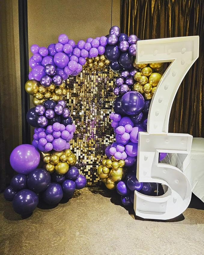 Purple and Gold Balloons Arch Kit - Image 6