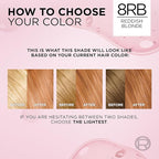 L'Oreal Paris Excellence Crème Permanent Hair Dye, Triple Care Hair Color with Pro-Keratine Complex for 100% Gray Hair Coverage, 8RB Reddish Blonde, 1 Kit
