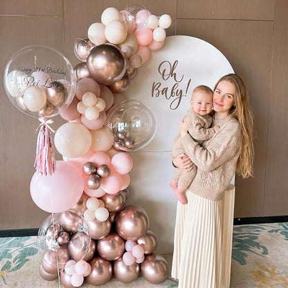 Dusty Pink Beige Balloon, 55 Packs 12 Inch Double Stuffed Retro Baby Pink and - Image 5