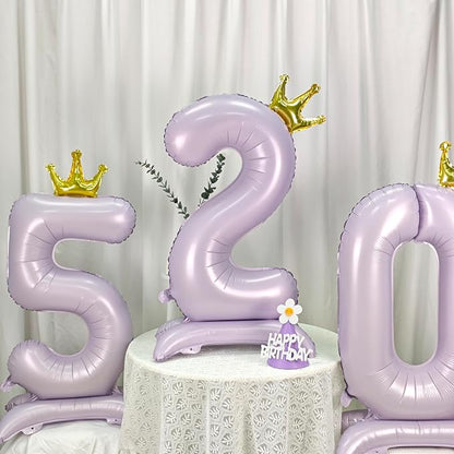 Standing Purple Crown Number 0 Balloon 40In Pastel Purple Crown 0 Balloon | - Image 6