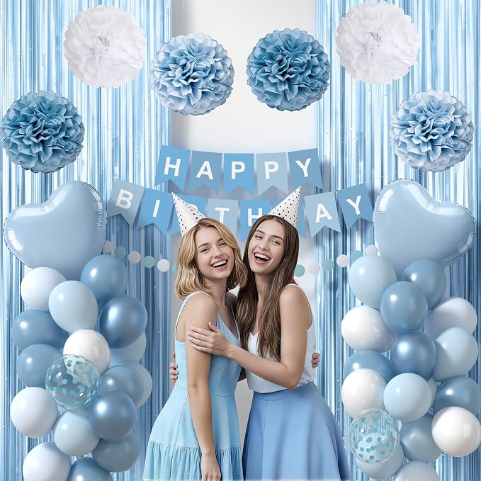 Light Blue Happy Birthday Party Decorations - Image 4