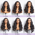LUVME HAIR 22'' Loose Body Wave 360 Lace Frontal Wigs Human Hair Lace Glueless Human Hair Wig Pre Plucked Long Black Body Wave Wig
