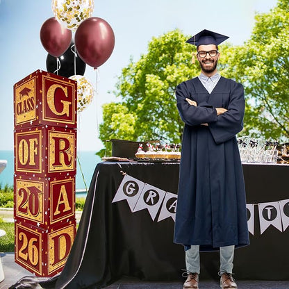 Maroon and Gold Graduation Boxs Letters Box | Class of 2026 Graduation Party - Image 3