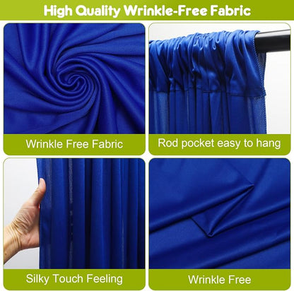 Royal Blue Backdrop Curtain Drapes - Image 3