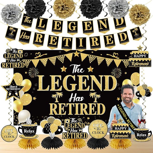 Retirement Party Decorations for Men Happy Retirement Party Supplies Kit | by Uiorgui