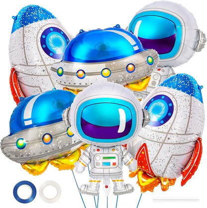 6 Pcs Space Balloons, Astronaut UFO Rocket Foil Balloons by YOTHORN