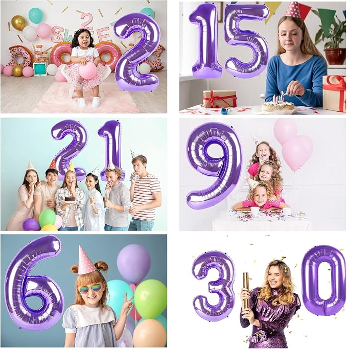 Purple Number Balloons, 40 Inch Purple Balloon 7.7 Helium Balloon 7th Birthday - Image 6