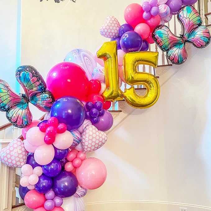 Voircoloria 66pcs Dark Purple Deep Purple Latex Party Balloons, 12inch | - Image 8